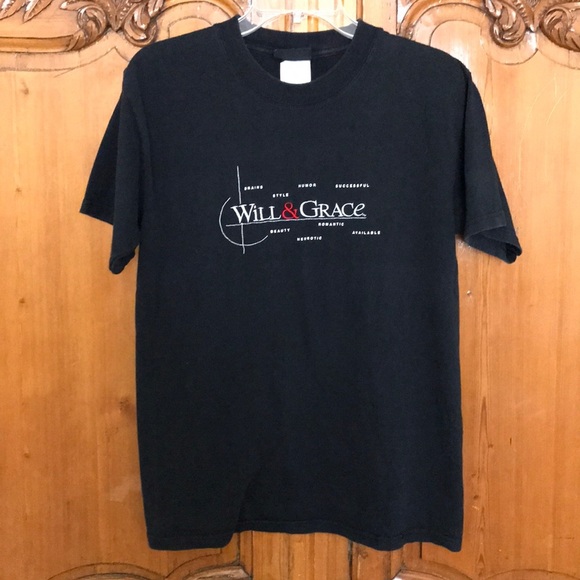 Tops - Will & Grace Black Embroidered T Shirt